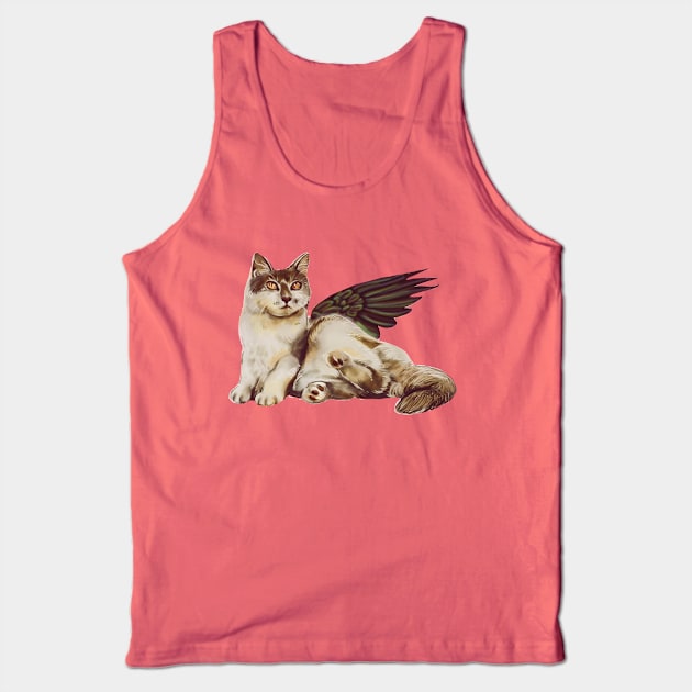 Angel Cat Tank Top by minniemorrisart